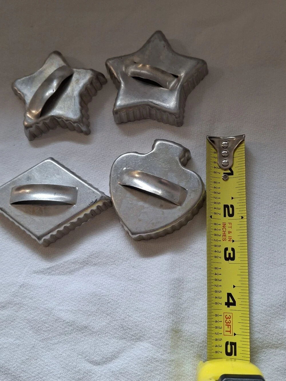 Set of 4 Vintage Metal Mid Century Modern Cookie Cutters